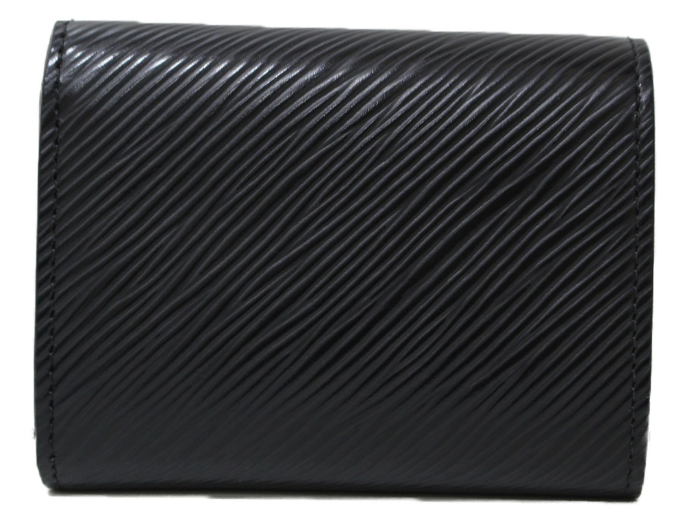Louis Vuitton Portefeuille Twist Epi Folding Black Compact Wallet Black